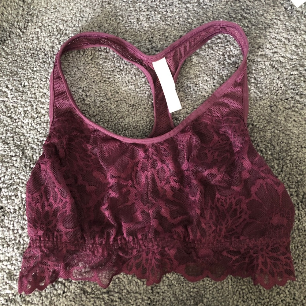 VS PINK bralette in burgundy